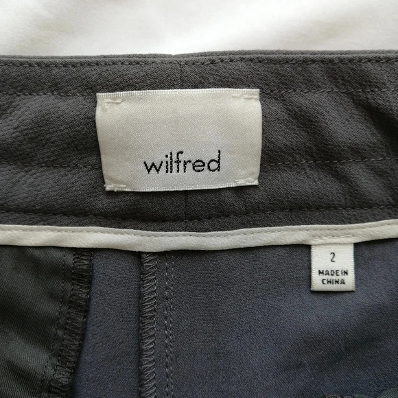 Aritzia Wilfred Allant Crepe Cropped Gray Trouser Pants Neutral Professional 2 - Picture 12 of 16